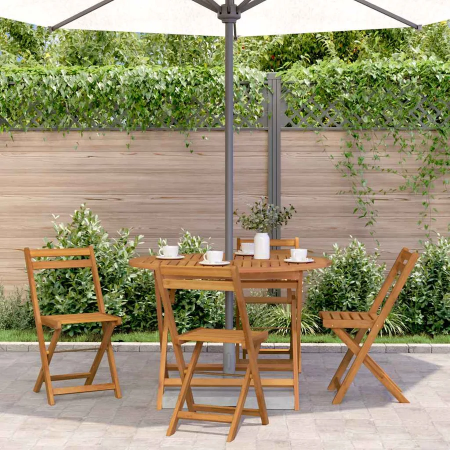 Table pliable de jardin 110 cm Bois d'acacia massif - 3