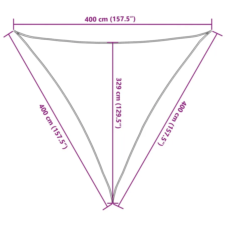 Voile d'ombrage 160 g/m² Crème 4x4x4 m PEHD - 10