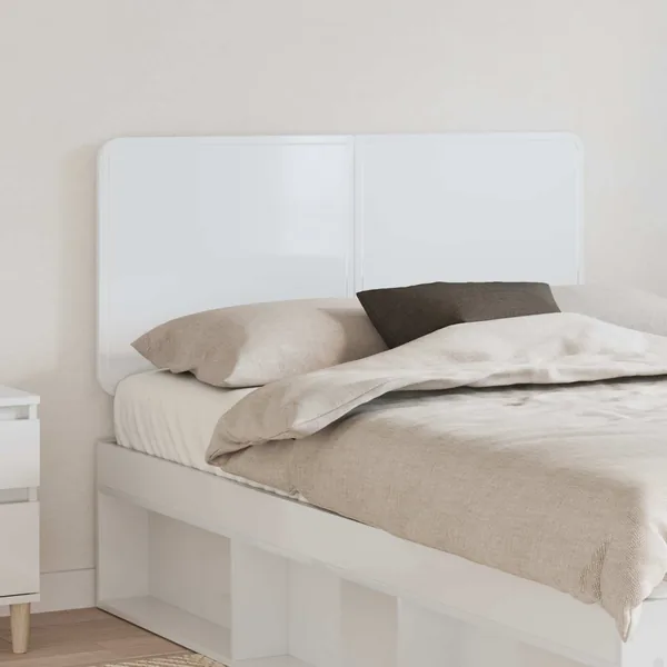 Tête de lit Blanc Brillant Bois d'ingénierie