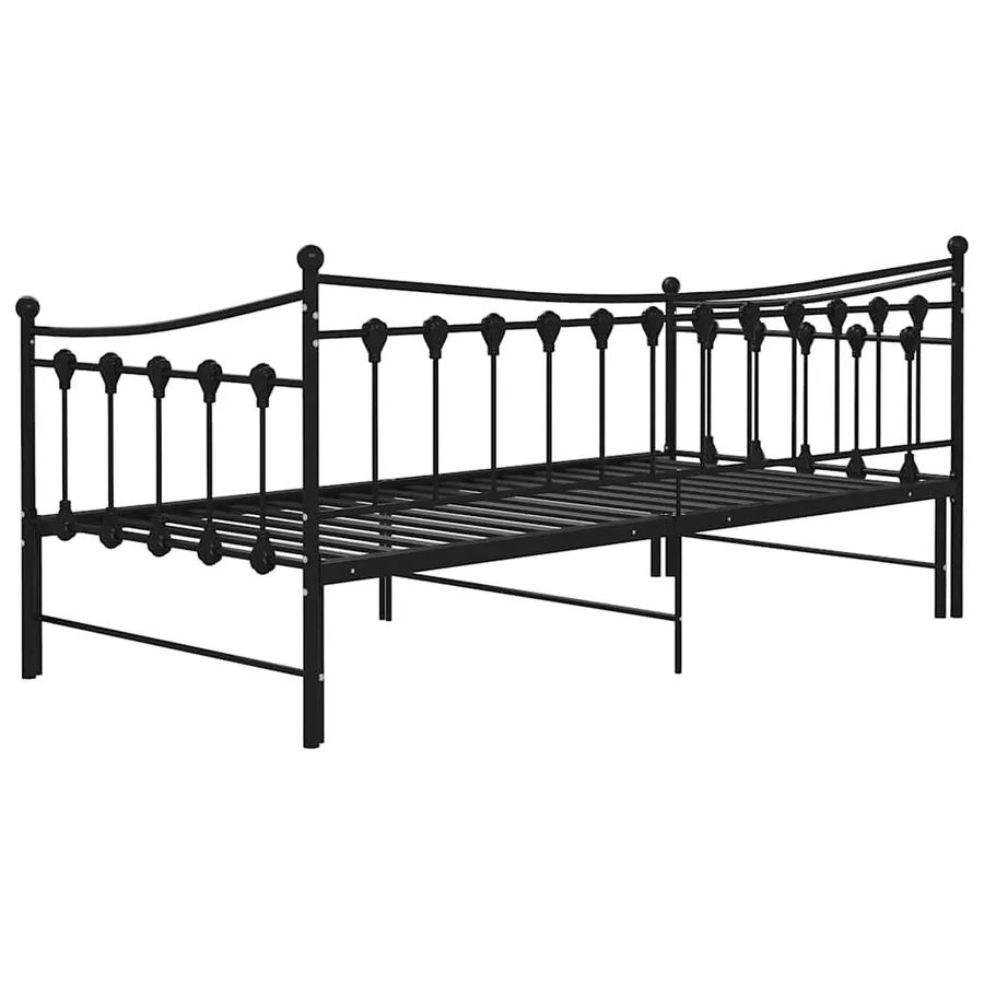 Cadre de canapé-lit extensible sans matelas Noir Métal 90x200cm - 10