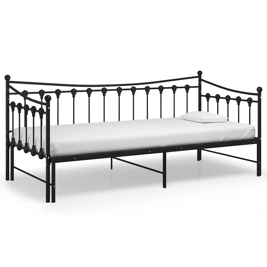 Cadre de canapé-lit extensible sans matelas Noir Métal 90x200cm - 6