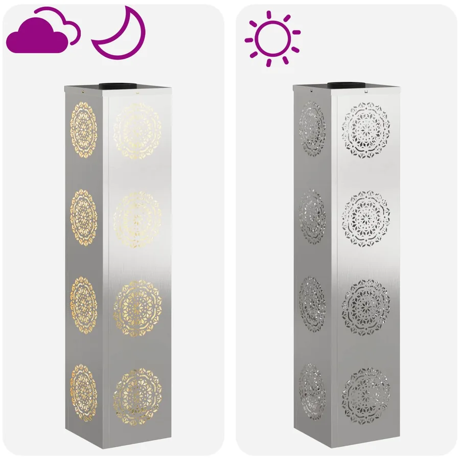 Lumière de chemin LED solaire 2 pcs Blanc chaud 18 x 18 x 80 cm - 13