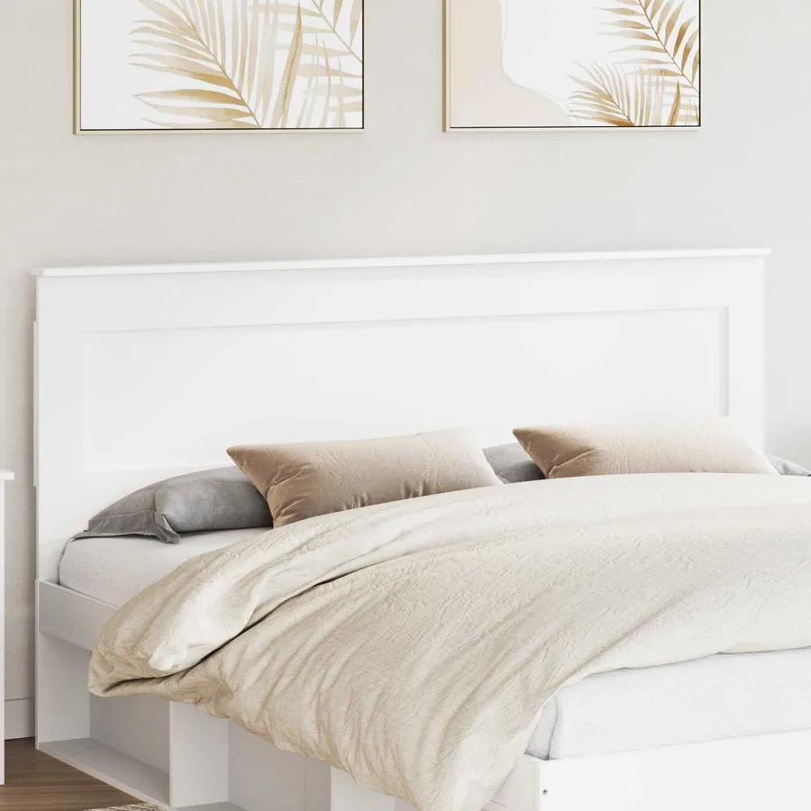 Tête de lit avec tête de lit Blanc 200 cm Bois d'ingénierie