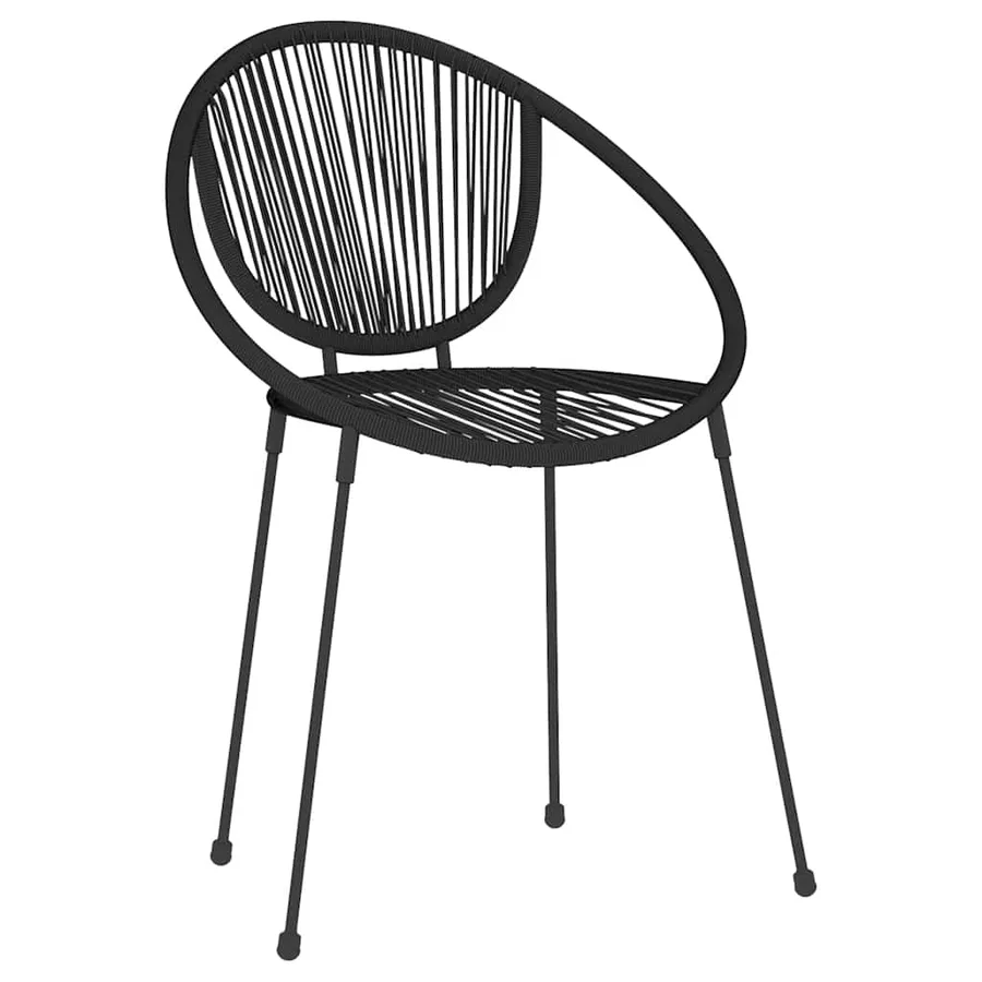 Ensemble à manger de jardin 3 pcs Noir - 3