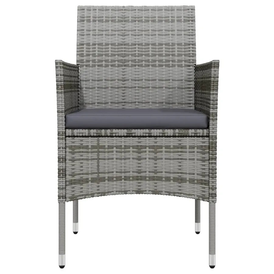 Ensemble à manger de jardin et coussins 3 pcs Gris et noir - 4