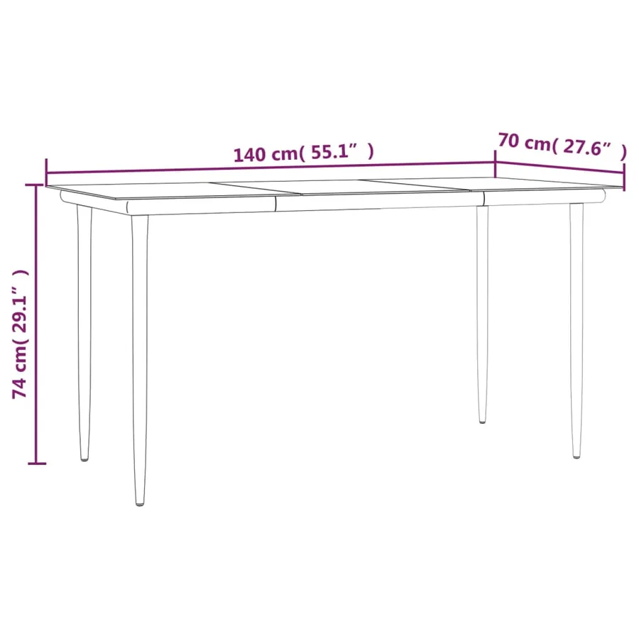 Ensemble à manger jardin et coussins 7 pcs Noir et gris Rotin - 10