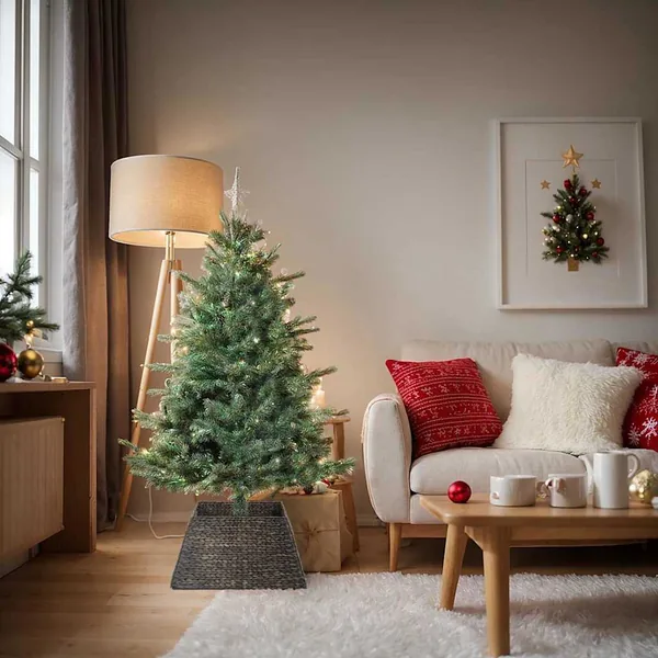 Collier de sapin de Noël Noir 60 x 60 x 28 cm Jacinthe d'eau
