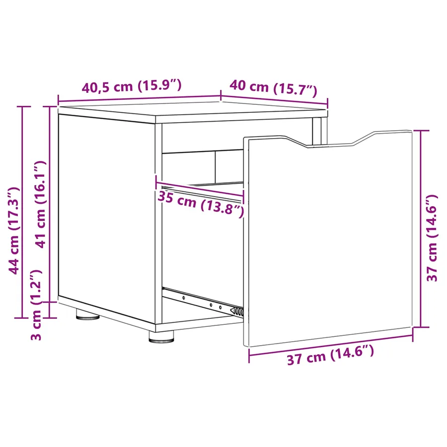 Cabinet de salle de bain Blanc brillant 40,5 x 40 x 44 cm - 16