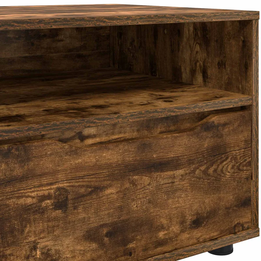 Meuble TV Chêne fumé 100 x 48 x 43 cm Bois d'ingénierie - 8