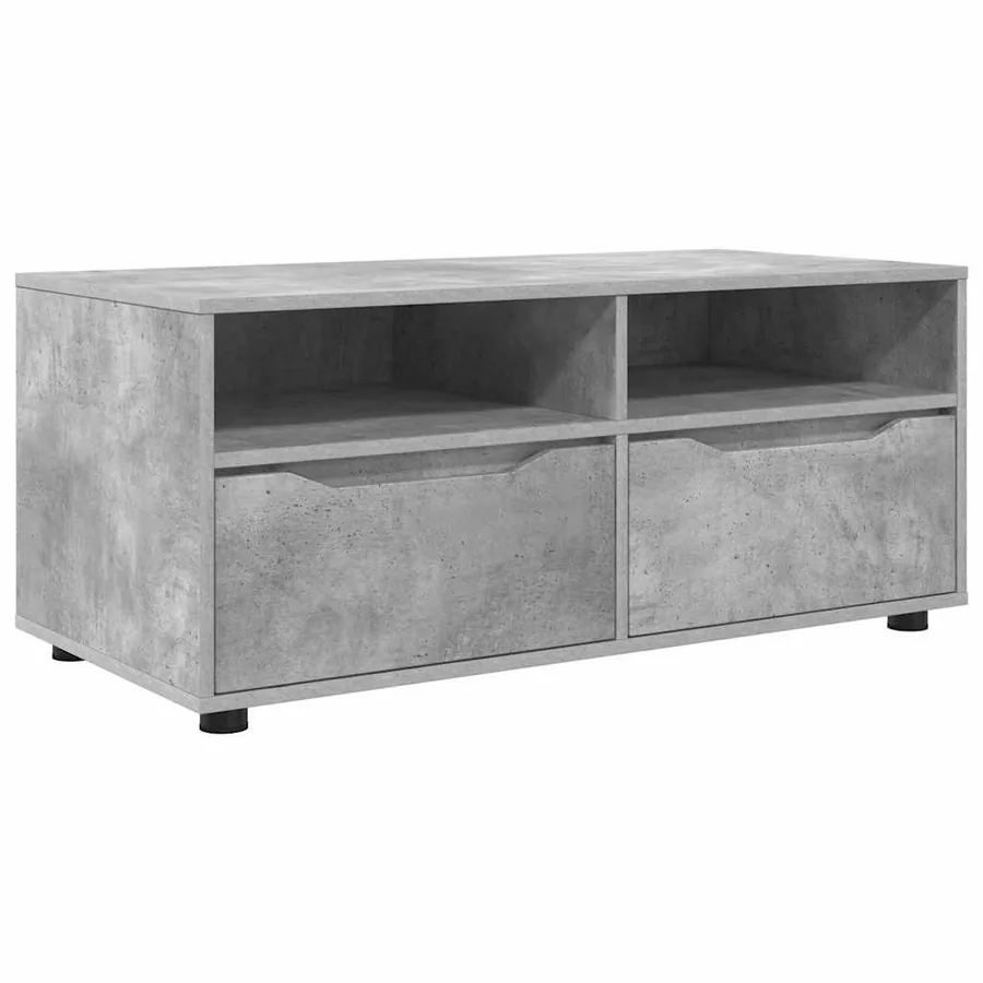 Meuble TV Gris béton 100 x 48 x 43 cm Bois d'ingénierie - 2
