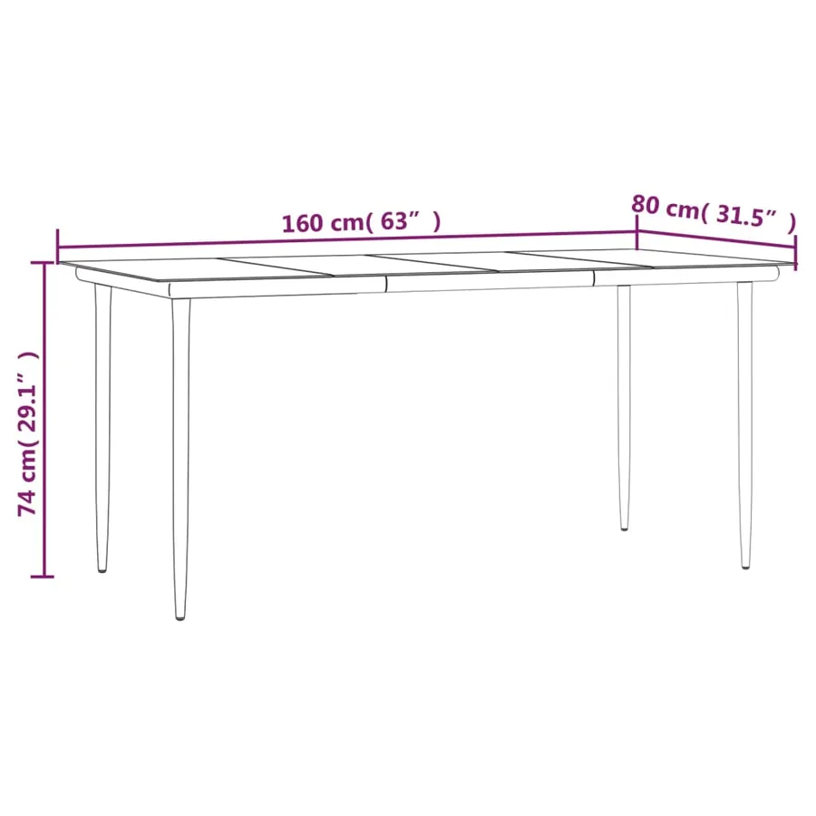 Ensemble à manger jardin et coussins 7 pcs Noir et gris Rotin - 10