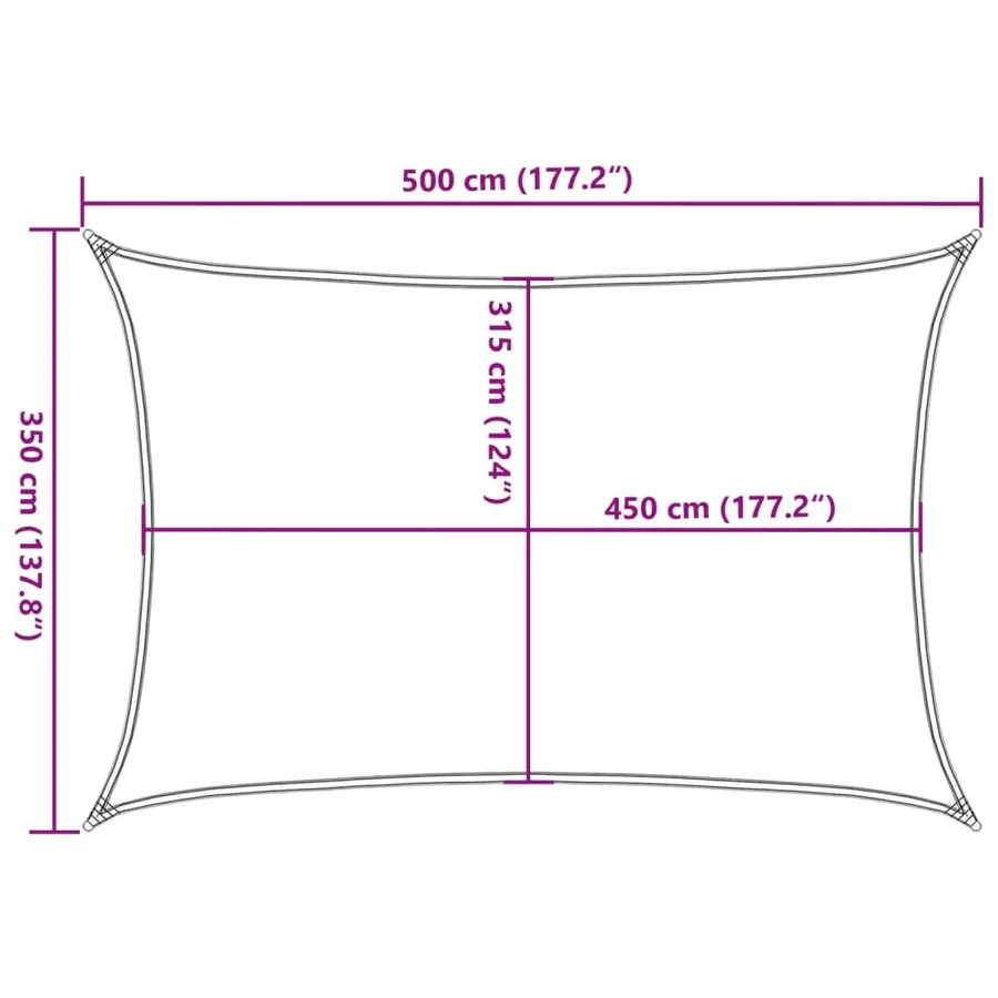 Voile d'ombrage 160 g/m² Anthracite 3,5x5 m PEHD - 10