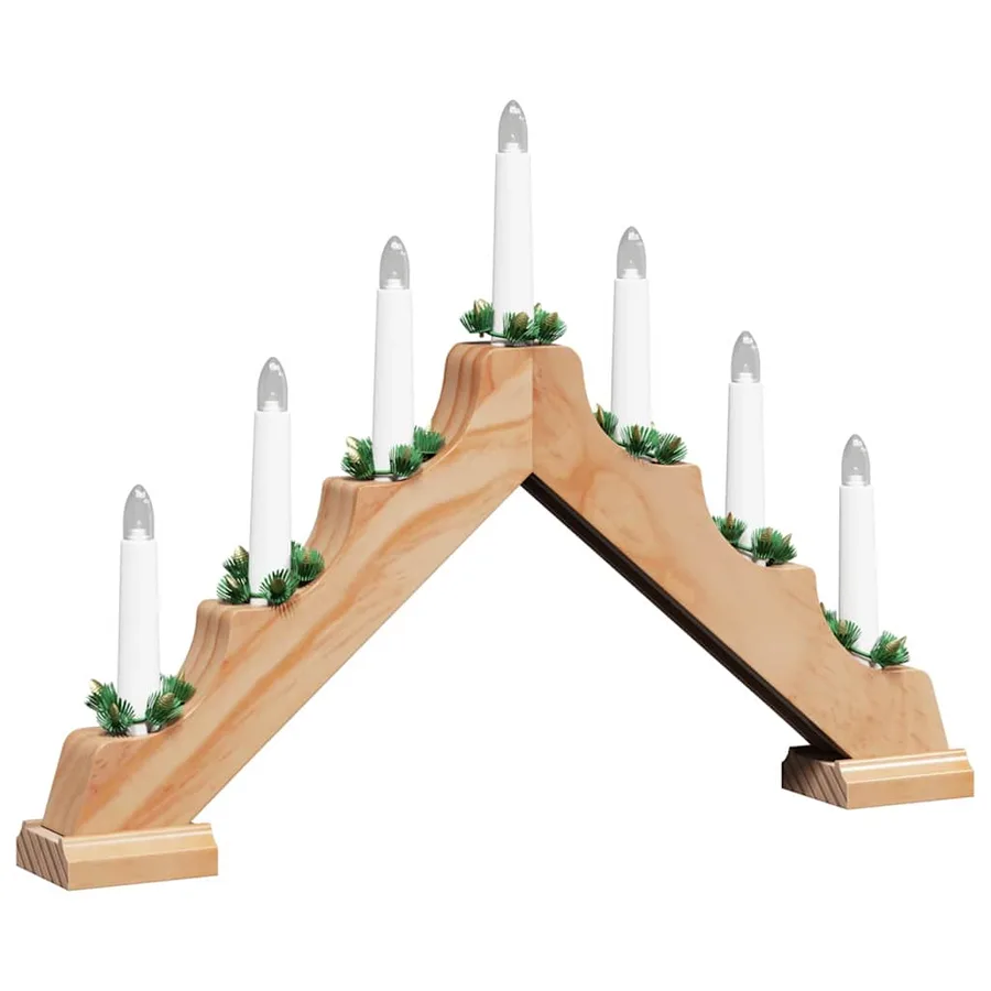 Pont de bougie de Noël Marron 39.5 x 5 x 29 cm Pin massif - 4