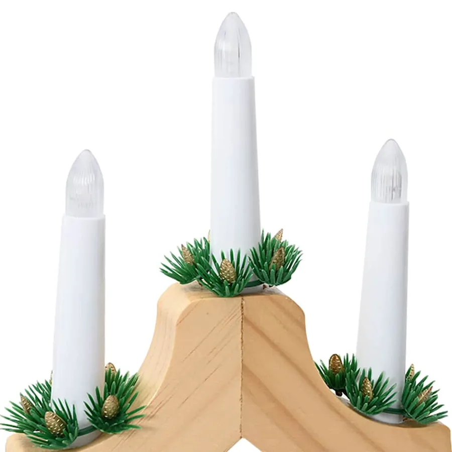 Pont de bougie de Noël Marron 39.5 x 5 x 29 cm Pin massif - 9