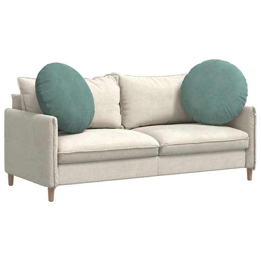 Coussins de siège 2 pcs Vert Mer Ø60 x 21 cm Velours - 3