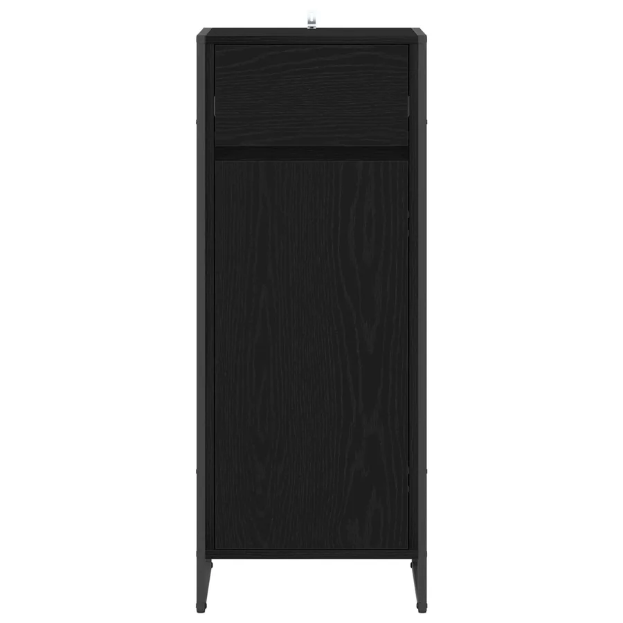 Cabinet de salle de bain avec porte Chêne noir 40 x 30 x 100 cm - 5