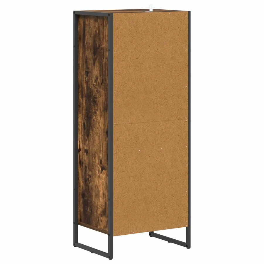 Cabinet de salle de bain avec porte Chêne Fumé 40 x 30 x 100 cm - 7