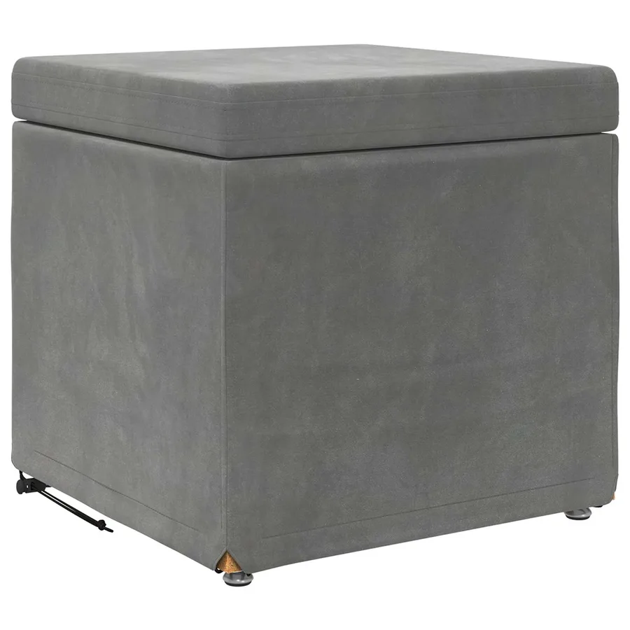 Tabouret Gris foncé 41 x 41 x 40 cm Velours et Bois Composite - 2
