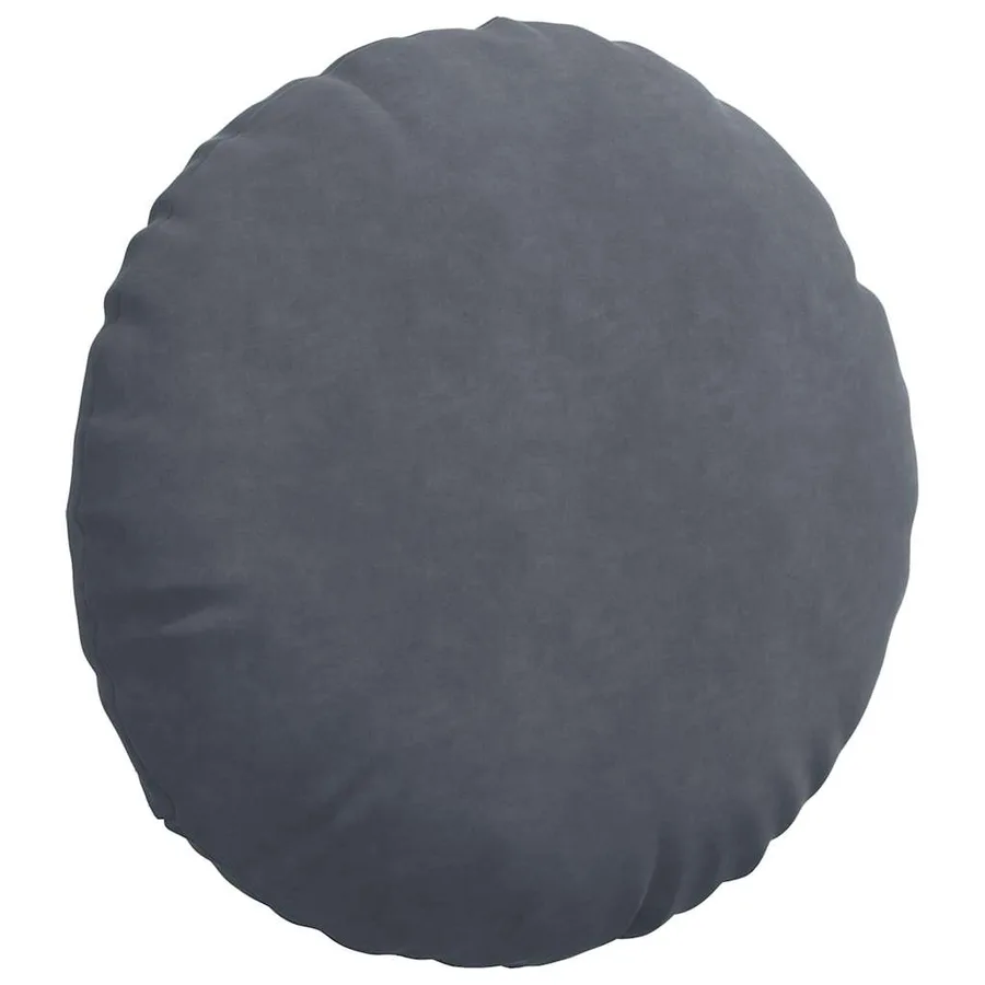 Coussins de siège 2 pcs Gris foncé Ø 40 x 13 cm Velours - 5