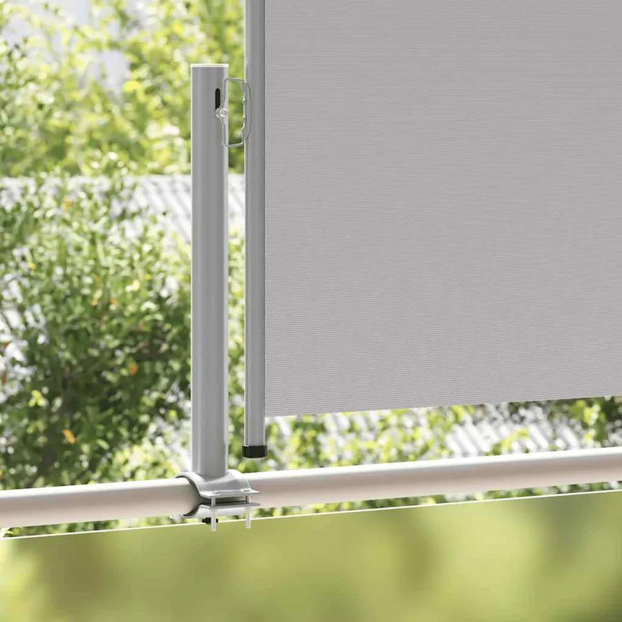 Auvent latéral rétractable de patio 100 x 300 cm Gris - 4