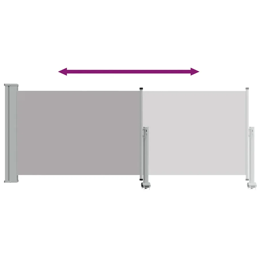 Auvent latéral rétractable de patio 100 x 300 cm Gris - 8