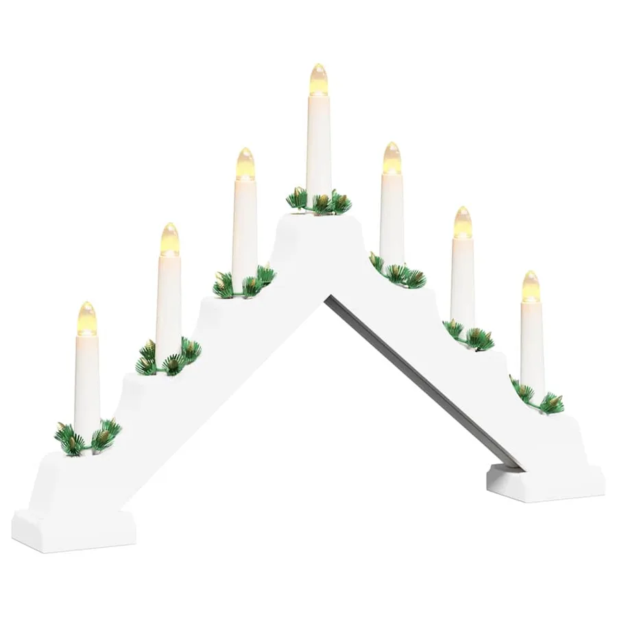 Pont de bougie de Noël Blanc 39.5 x 5 x 29 cm Pin massif - 2
