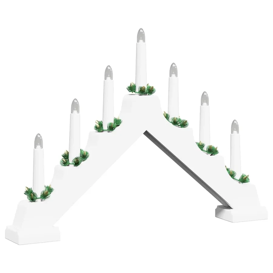 Pont de bougie de Noël Blanc 39.5 x 5 x 29 cm Pin massif - 4