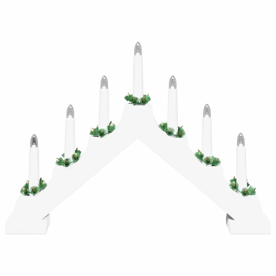 Pont de bougie de Noël Blanc 39.5 x 5 x 29 cm Pin massif - 6