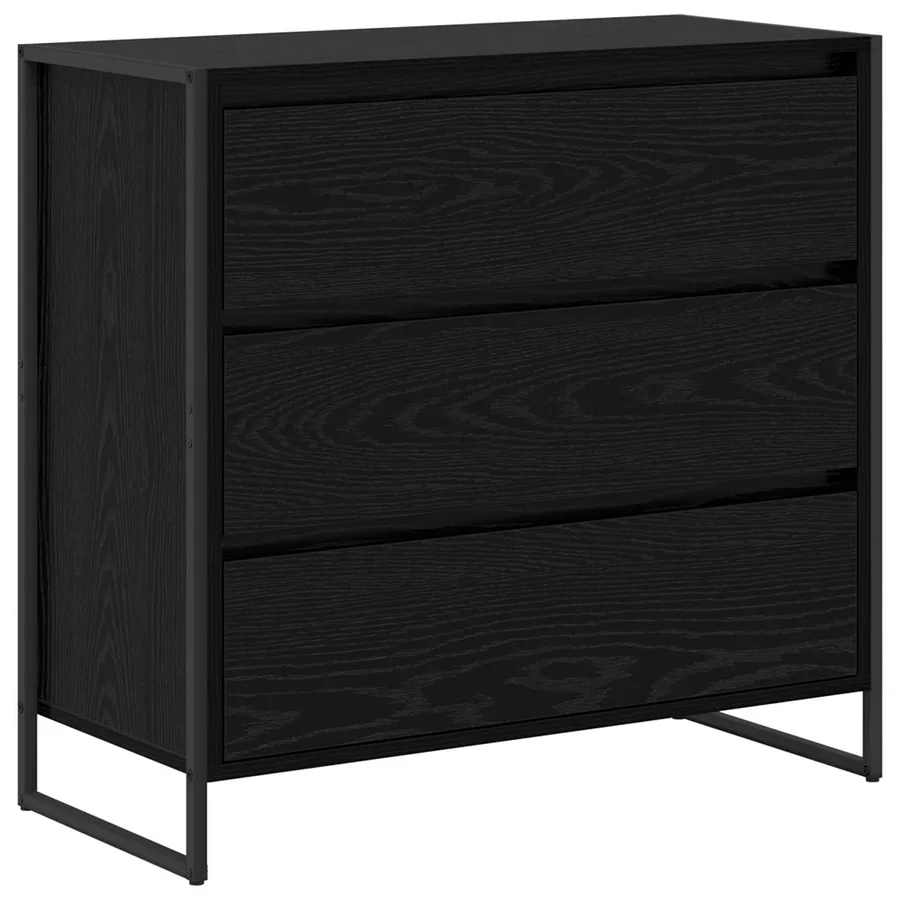 Buffet Chêne noir 79 x 36 x 75.5 cm Bois d'ingénierie - 2