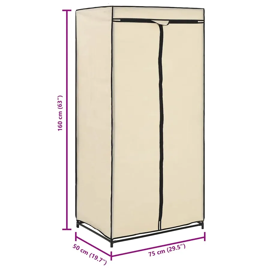 2 pcs Garde-robes Crème 75x50x160 cm - 10