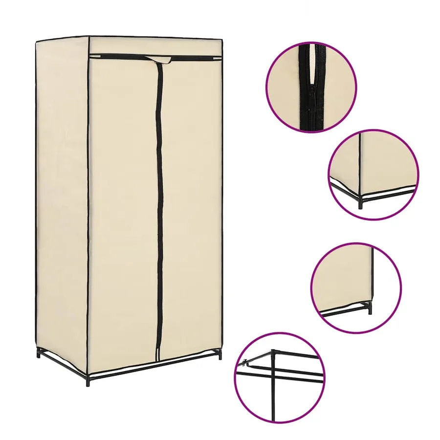 2 pcs Garde-robes Crème 75x50x160 cm - 2