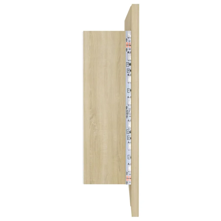 Armoire à miroir à LED de bain Chêne sonoma 100x12x45 Acrylique - 7