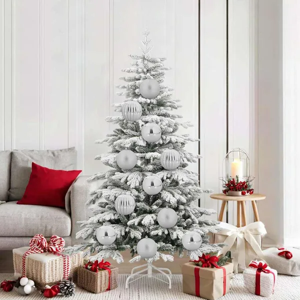 Ensemble de Boules de Noël XL 9 pcs Argent Ø 15 cm Plastique