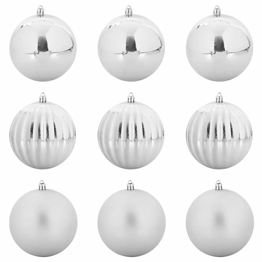 Ensemble de Boules de Noël XL 9 pcs Argent Ø 15 cm Plastique - 2