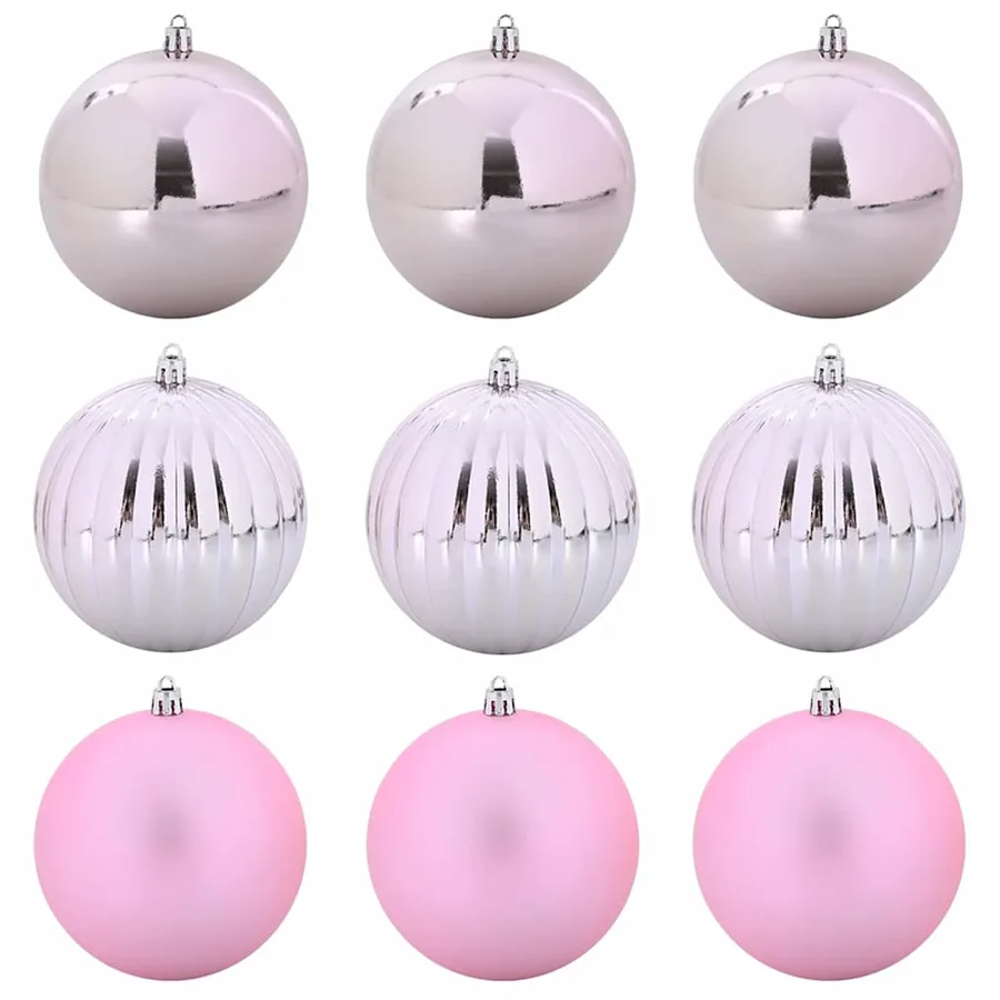 Ensemble de Boules de Noël XL 9 pcs Rose Ø 15 cm Plastique LED - 2