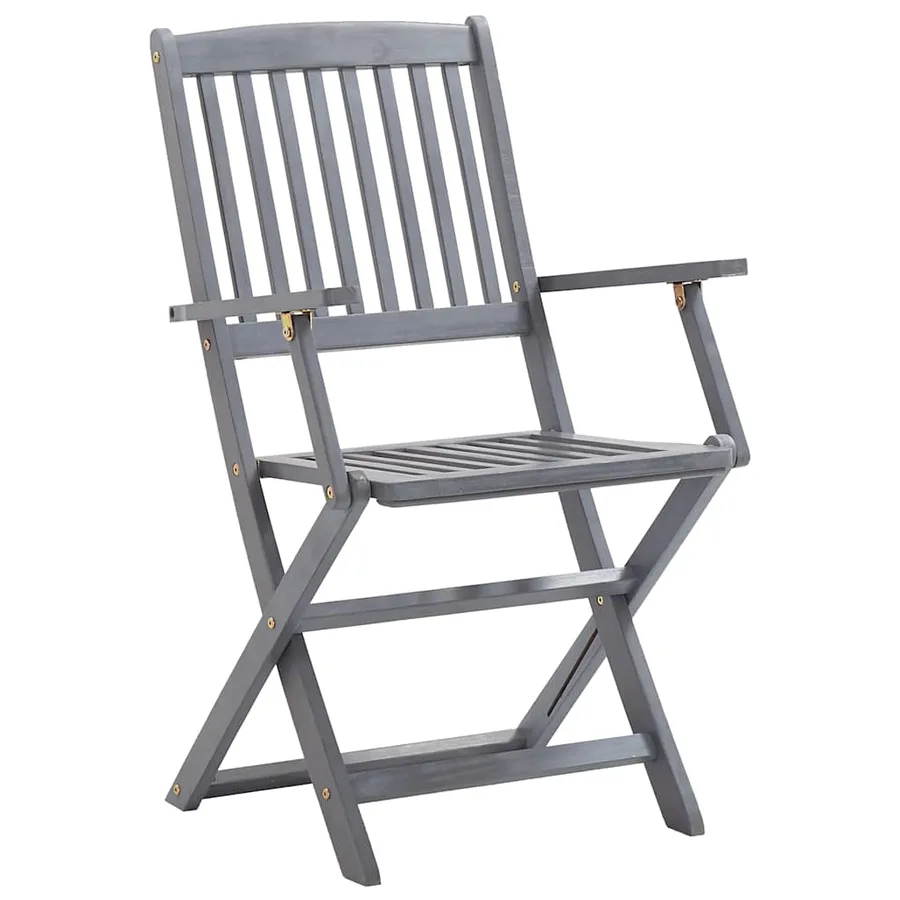 Chaises pliables d'extérieur lot de 2 et coussins Bois d'acacia - 9