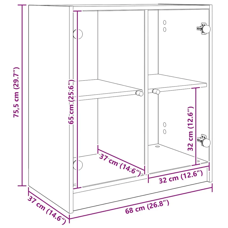 Meuble d'appoint Bois Ancien 68 x 37 x 75,5 cm - 12