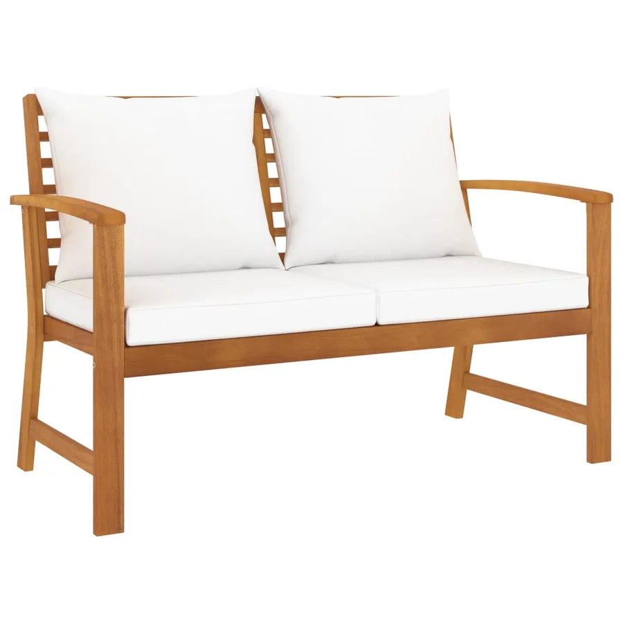 Salon de jardin 5 pcs avec coussin Bois d'acacia solide - 6