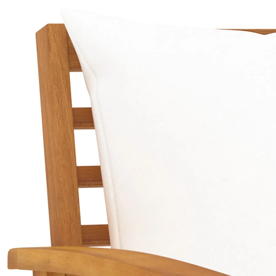 Salon de jardin 5 pcs avec coussin Bois d'acacia solide - 8