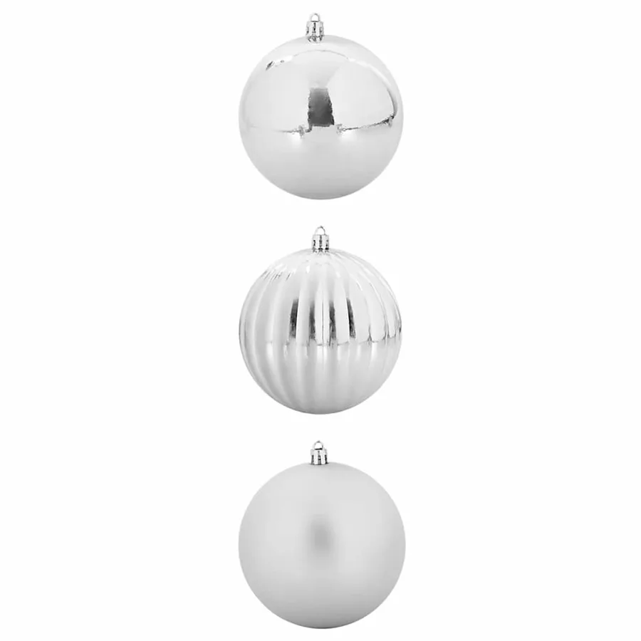 Ensemble de Boules de Noël XXL 3 pcs Argent Ø 25 cm Plastique - 2