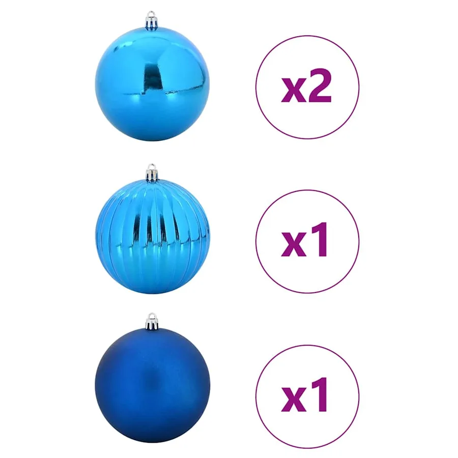 Ensemble de Boules de Noël XXL 4 pcs Bleu Ø 20 cm Plastique LED - 3