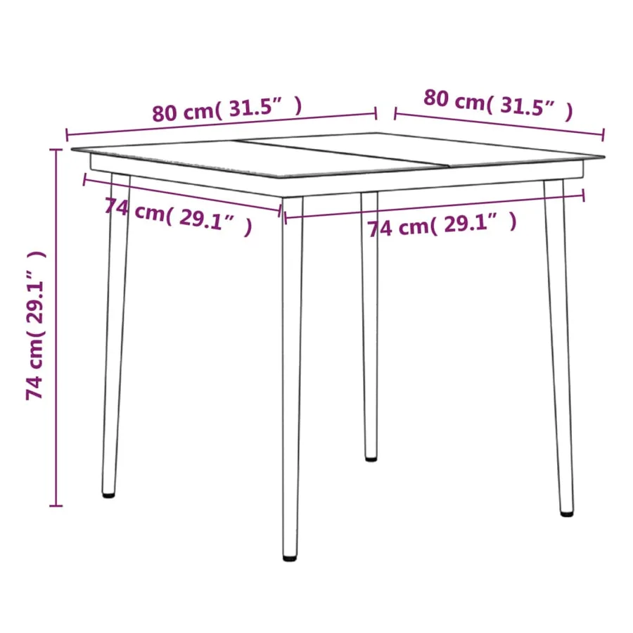 Ensemble à manger de jardin avec coussins 5 pcs Noir - 8