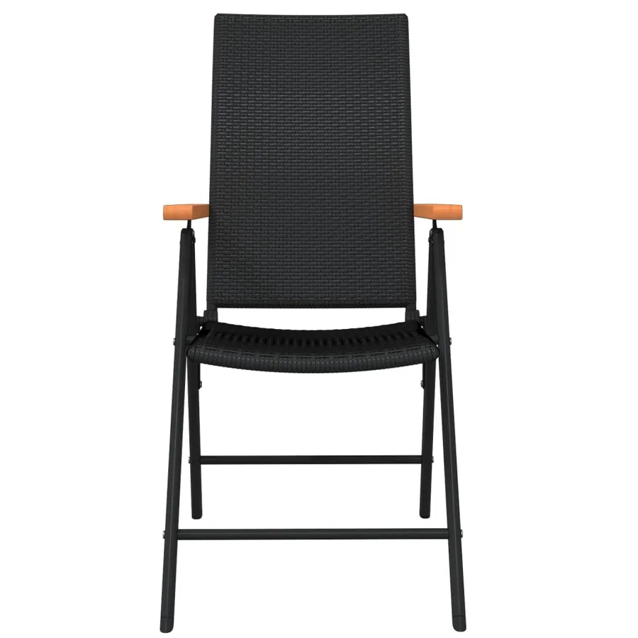 Ensemble à manger de jardin 3 pcs Noir - 4