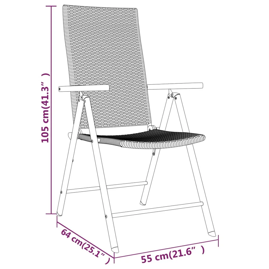 Ensemble à manger de jardin 3 pcs Noir - 7
