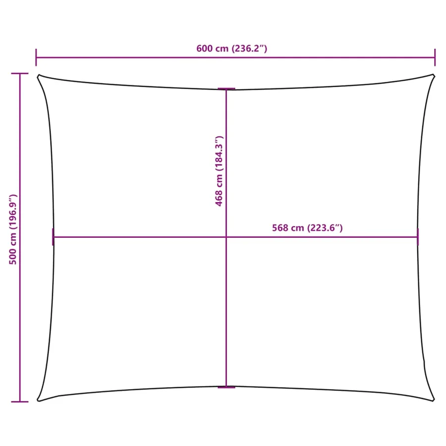 Voile de parasol tissu oxford rectangulaire 5x6 m blanc - 10