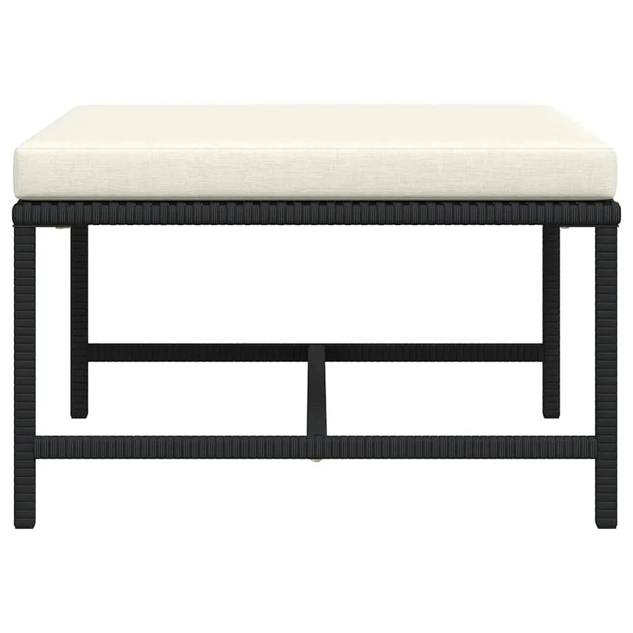 Repose-pied sectionnel avec coussin Noir Résine tressée - 5