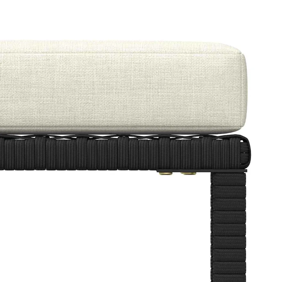 Repose-pied sectionnel avec coussin Noir Résine tressée - 8