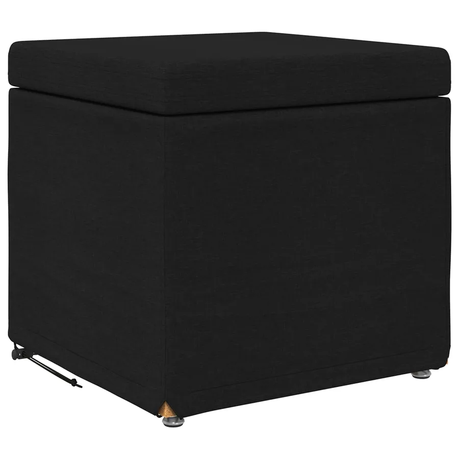 Tabouret Noir 41 x 41 x 40 cm Tissu et bois stratifié - 2