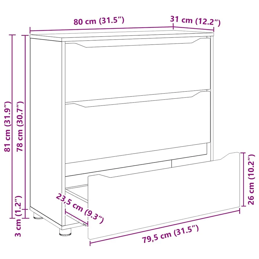 Armoire de rangement Chêne brun 80 x 31 x 81 cm - 15