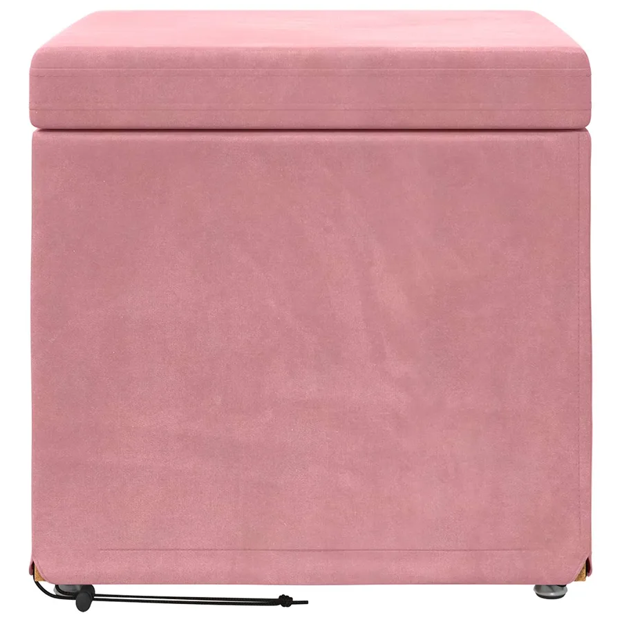 Tabouret Rose 41 x 41 x 40 cm Velours et Bois Composite - 4